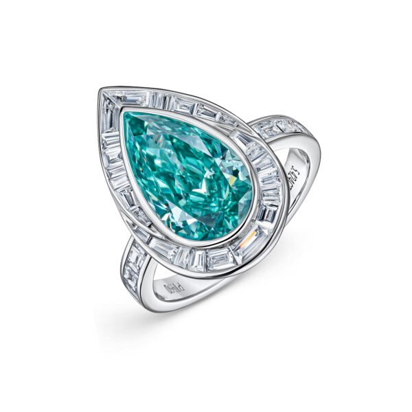 4 Carats Green Lab-grown Diamond Engagement Ring