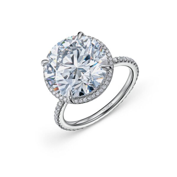 7.08 Carats Round Cut Lab-Grown Diamond Engagement Ring