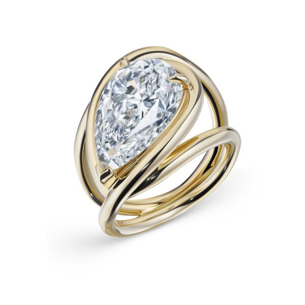 7.08 Carats Pear Cut Lab-Grown Diamond Engagement Ring