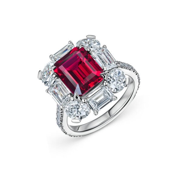 6 Carats Lab-Grown Ruby Cocktail Ring