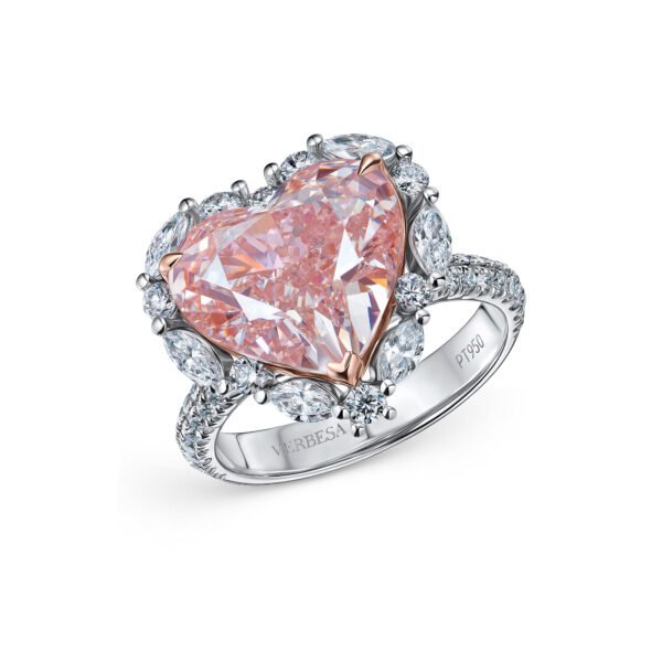 6.09 Carats Pink Heart Lab-Grown Diamiond Ring
