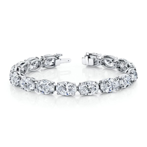 East West Oval Tennis Lab-Grown Diamond Bracelet