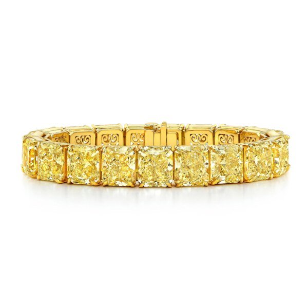 Fancy Intense Yellow Radiant Cut Lab-Grown Diamond Bracelet
