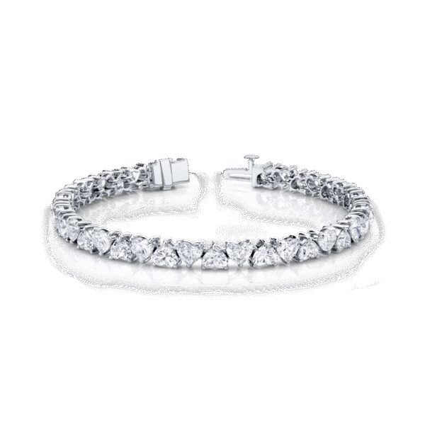 Heart Shape Lab-Grown Diamond Tennis Bracelet