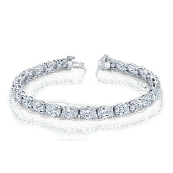 East West Oval Cut Lab-Grown Diamond Tennis Bracelet