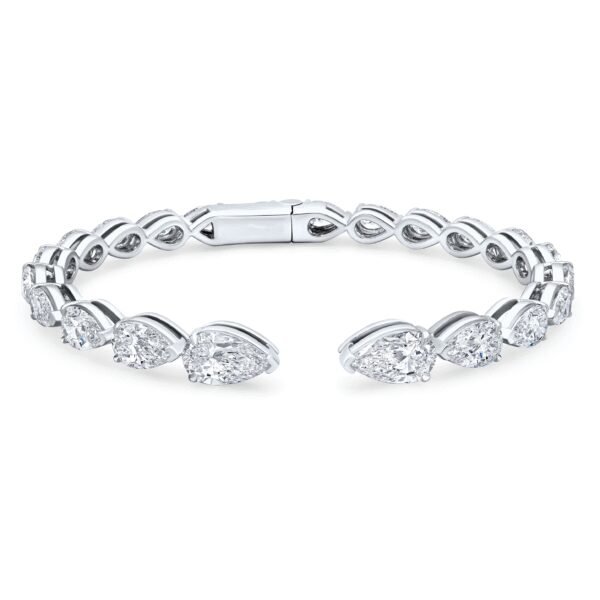 Pear Shape Lab-Grown Diamond Hinged Bangle