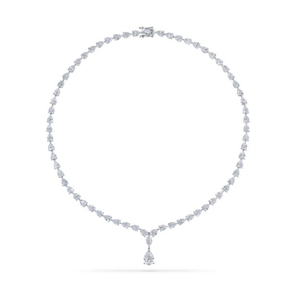 Pear Cut Lab-Grown Diamonds Tennis Necklace