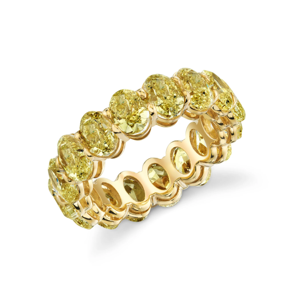 Fancy Yellow Oval Lab-Grown Diamonds Eternity Band