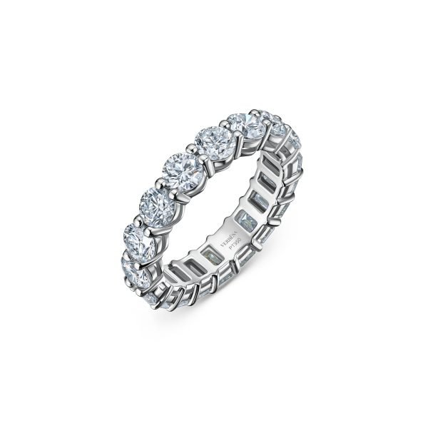 Half-Round Half-Emerald Cut Lab-Grown Diamind Eternity Band
