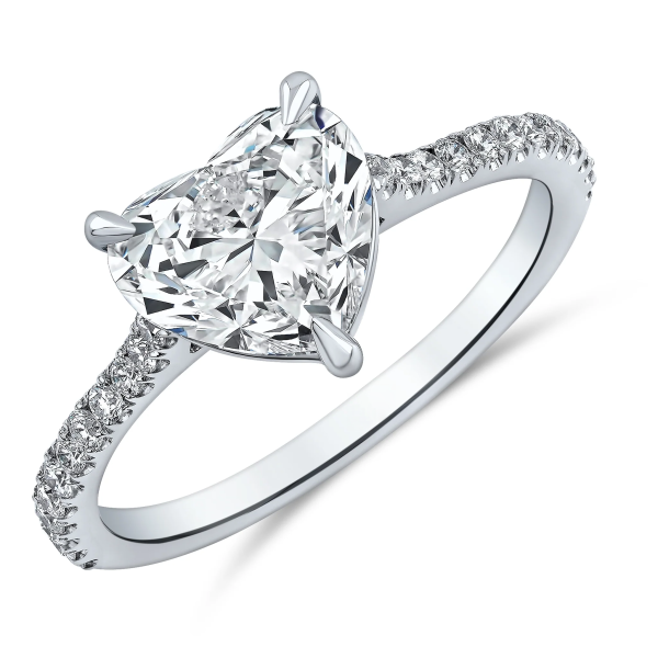 3 Carats Heart Lab-Grown Diamond Solitaire Ring