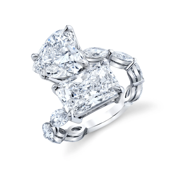 Radiant Cut and Heart Shape Lab-Grown Diamond Ring