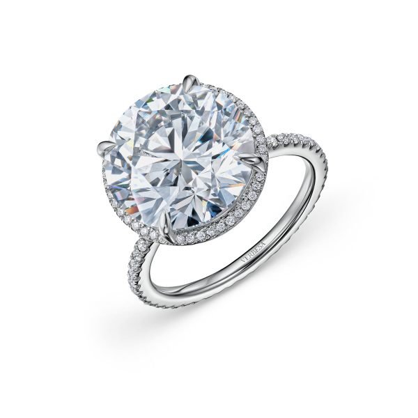7.08 Carats Round Cut Lab-Grown Diamond Engagement Ring