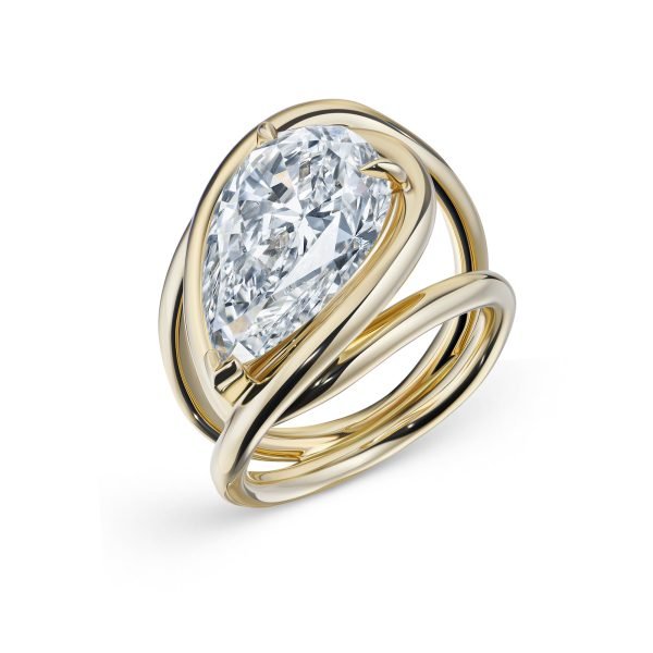 7.08 Carats Pear Cut Lab-Grown Diamond Engagement Ring