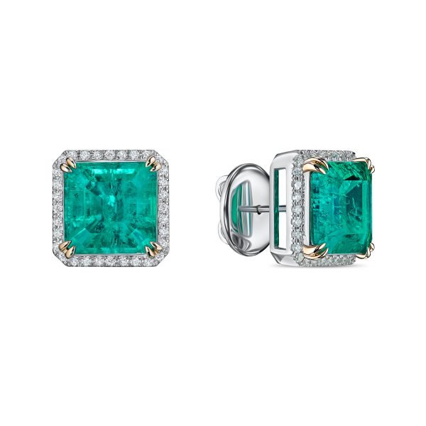 Lab-Grown Emeralds Studs