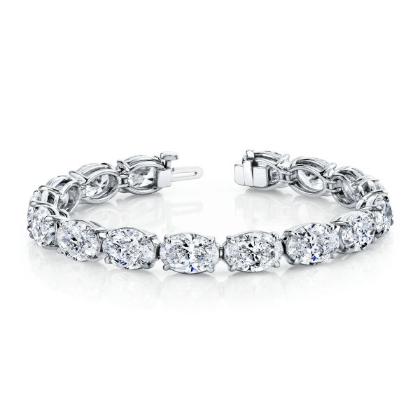 East West Oval Tennis Lab-Grown Diamond Bracelet