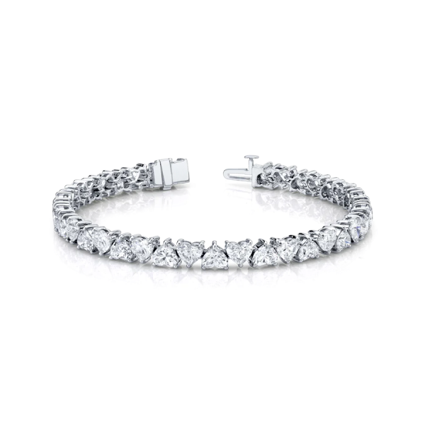 Heart Shape Lab-Grown Diamond Tennis Bracelet