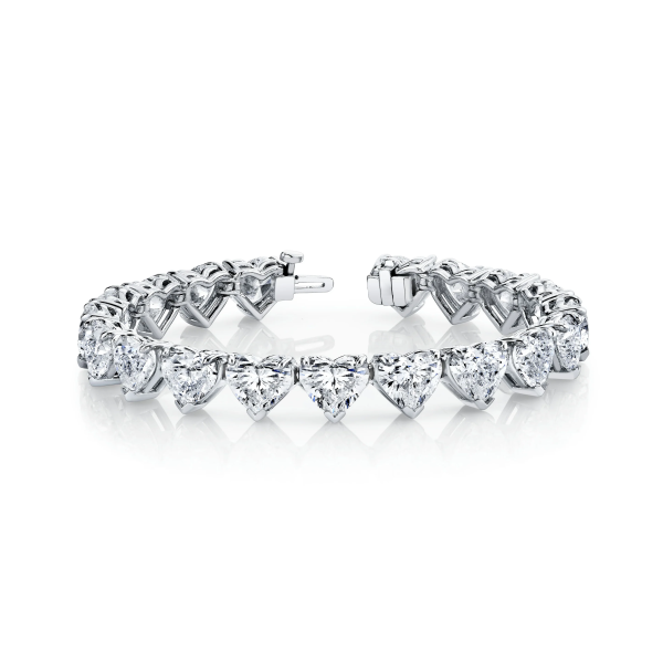Heart Shape Lab-Grown Diamond Tennis Bracelet