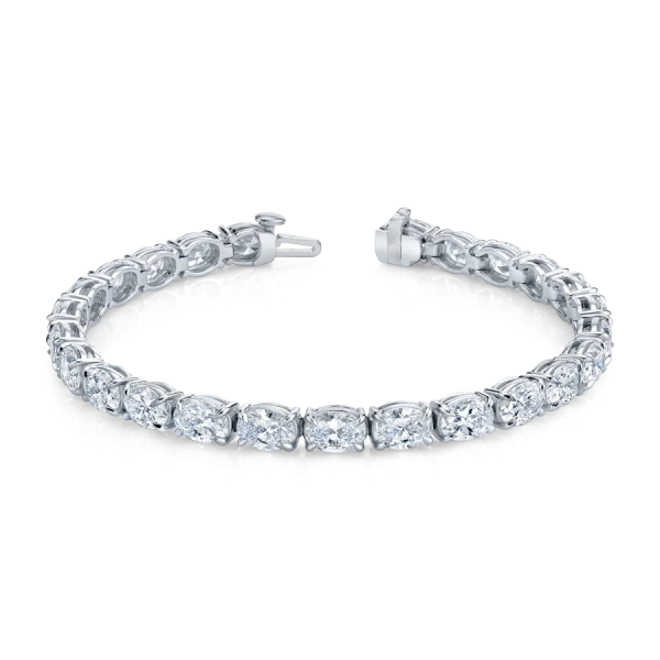 East West Oval Cut Lab-Grown Diamond Tennis Bracelet