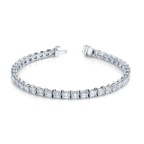 East West Emerald Cut Lab-Grown Diamond Tennis Bracelet