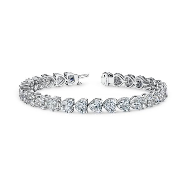 East-West Heart Cut Lab-Grown Diamond Tennis Bracelet