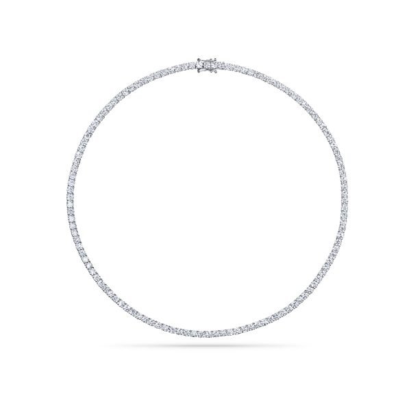 Round Cut Lab-Grown Diamond Tennis Necklace