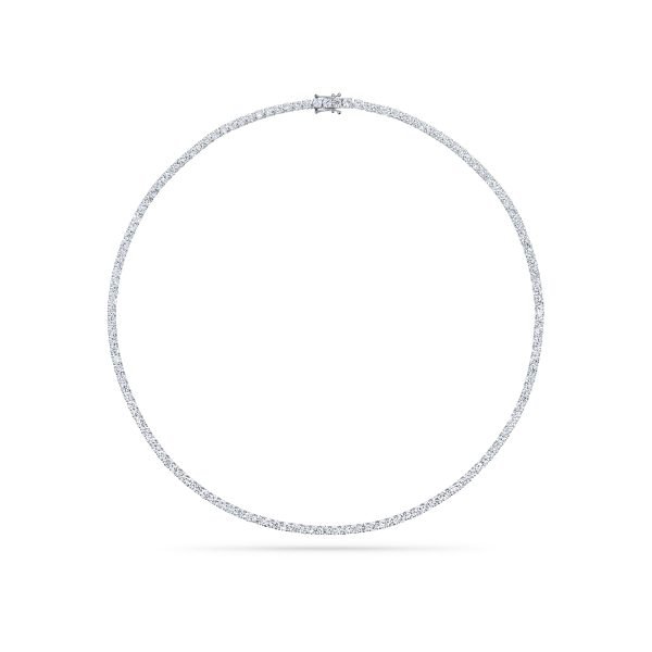 Round Cut Lab-Grown Diamonds Tennis Necklace