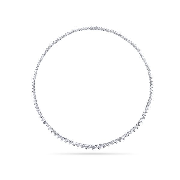 Round Cut Lab-Grown Diamonds Tennis Necklace