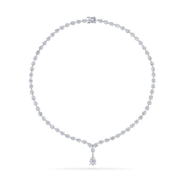 Pear Cut Lab-Grown Diamonds Tennis Necklace